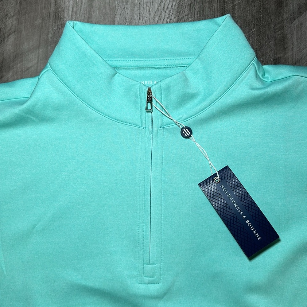 Holderness & Bourne Dry Luxe Performance Tailored Fit Quarter Zip - Large - Picture 6 of 7